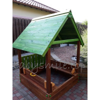 Будиночок-пісочниця з кришкою і лавками